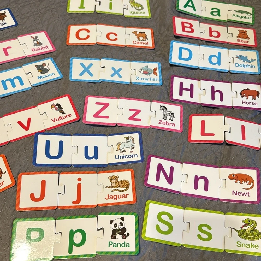 Alphabet Puzzle Cards - Uppercase and Lowercase Letters - Learning the Alphabet